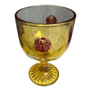 Vintage Schlitz Beer Goblet – Amber Glass Pedestal Logo Chalice